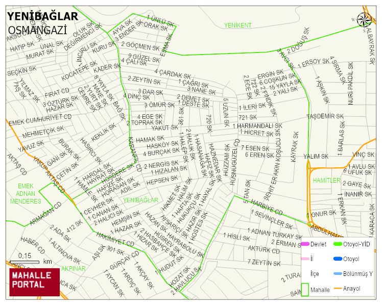 YENİBAĞLAR Mahallesi Haritası | Mahalle Sokak Haritası