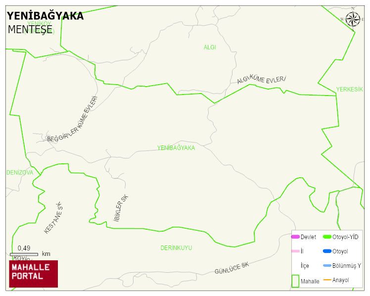 YENİBAĞYAKA Mahallesi Haritası | Güncel Mahalle ve Köy Haritası