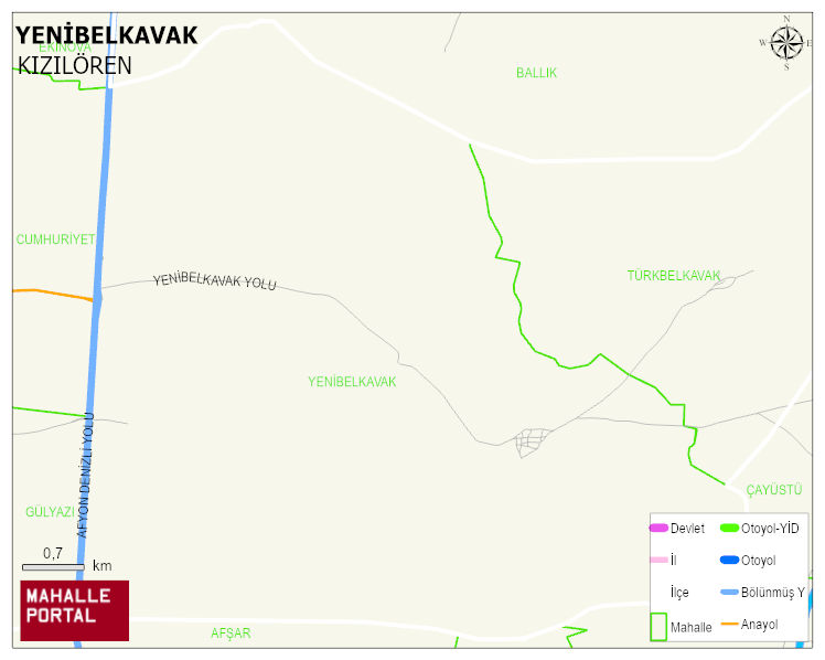 YENİBELKAVAK Köyü Haritası | Detaylı Köy ve Mahalle Görünümü