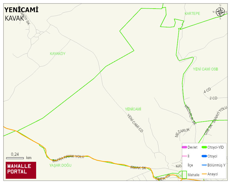 YENİCAMİ Mahallesi Haritası | Mahalle ve Köy Sınırı