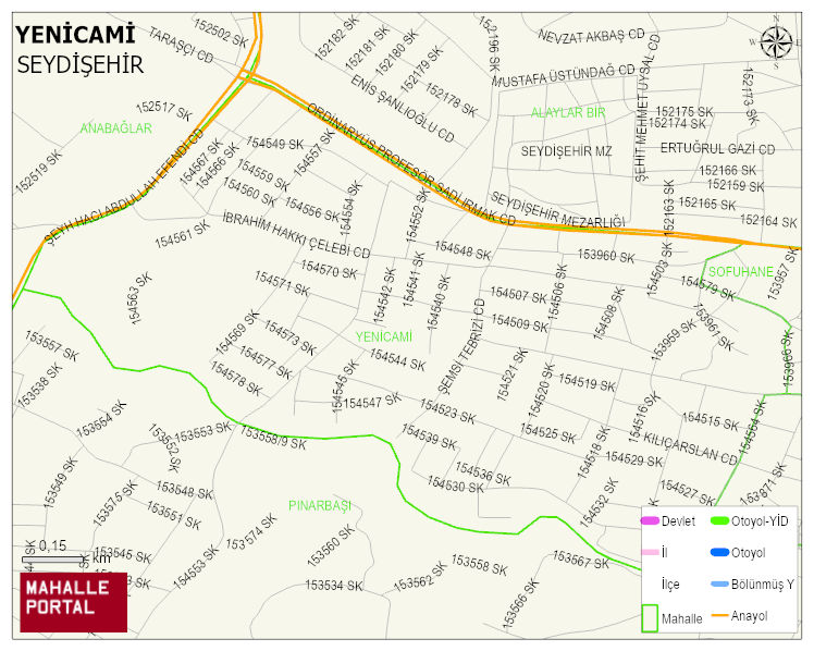 YENİCAMİ Mahallesi Haritası | Dağlar, Ovalar ve Akarsu Bilgileri