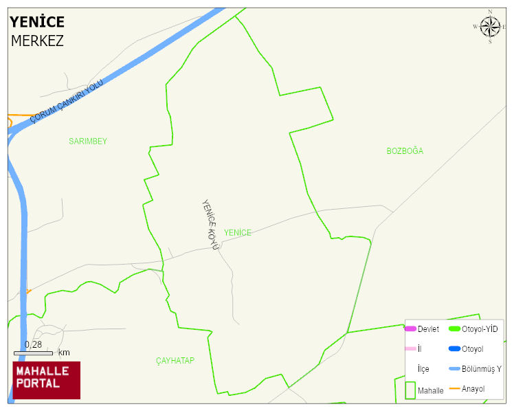 YENİCE Köyü Haritası | Sayısal Bölge Görünümü