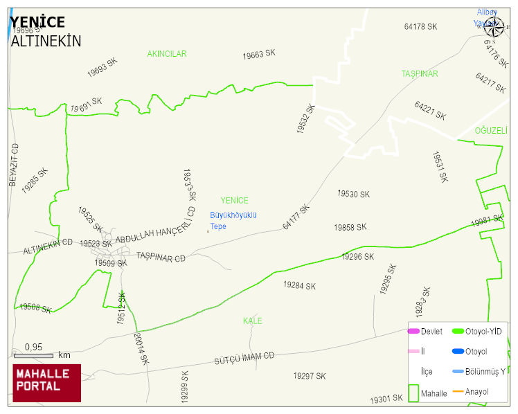 YENİCE Mahallesi Haritası | Coğrafi Yapı ve Detaylı Haritası