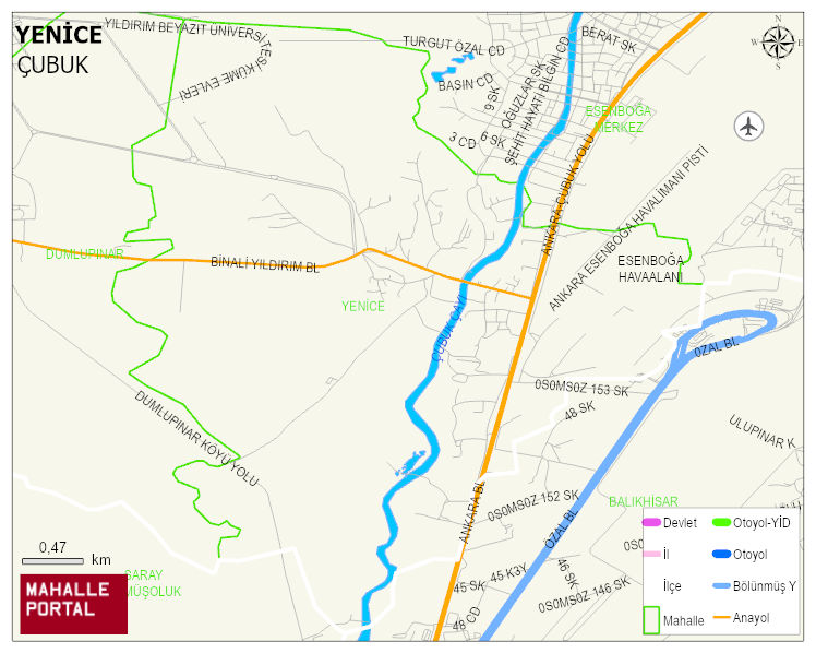 YENİCE Mahallesi Haritası | İnteraktif Köy ve Mahalle Sınırları