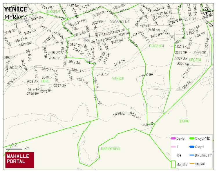 YENİCE Mahallesi Haritası | Güncel Mahalle ve Köy Haritası