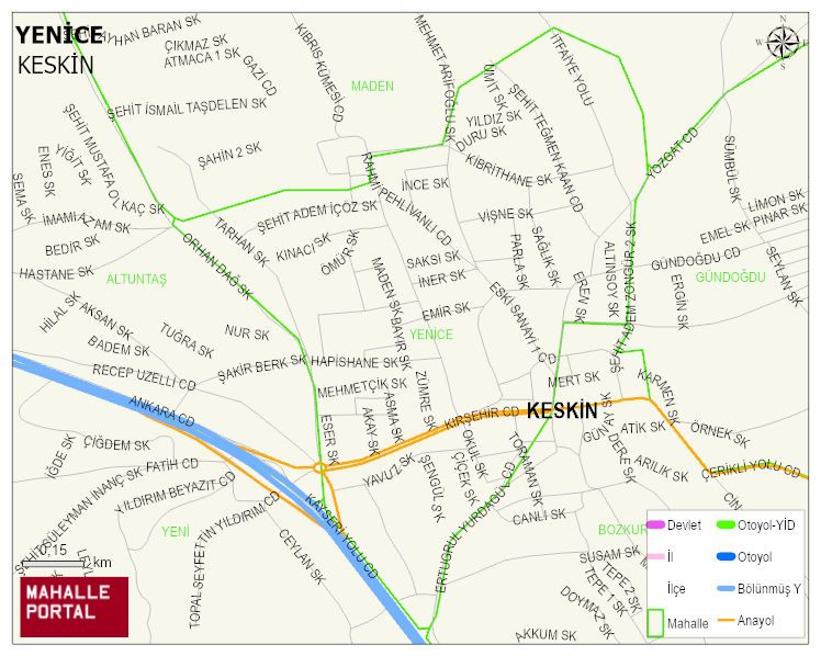 YENİCE Mahallesi Haritası | İnteraktif Köy ve Mahalle Sınırları