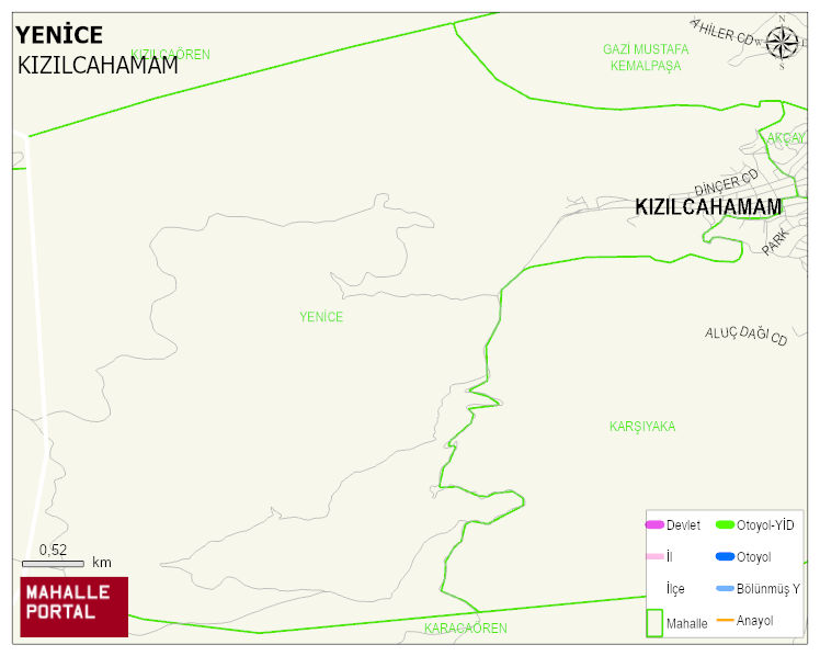YENİCE Mahallesi Haritası | Dağlar, Ovalar ve Akarsu Bilgileri