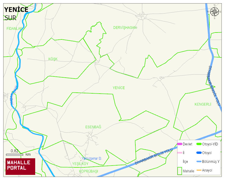 YENİCE Mahallesi Haritası | Detaylı Köy ve Mahalle Görünümü
