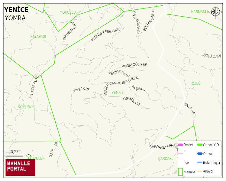 YENİCE Mahallesi Haritası | İnteraktif Köy ve Mahalle Sınırları