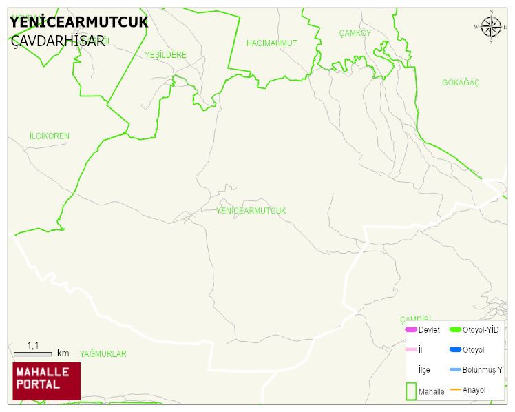 YENİCEARMUTCUK Köyü Haritası | Detaylı Köy ve Mahalle Görünümü