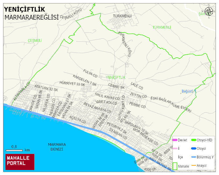 YENİÇİFTLİK Mahallesi Haritası | Detaylı Köy ve Mahalle Görünümü