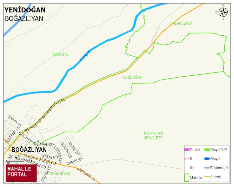 YENİDOĞAN Mahallesi Haritası | İnteraktif Köy ve Mahalle Sınırları