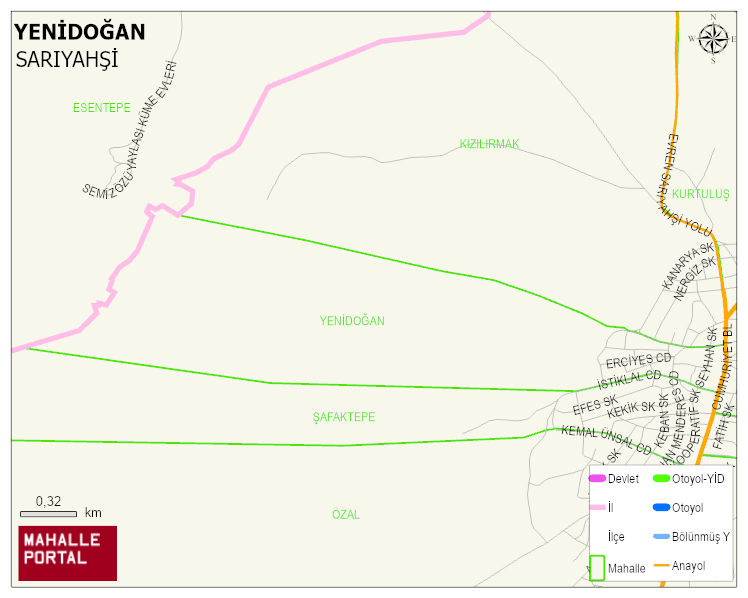 YENİDOĞAN Mahallesi Haritası | Coğrafi Yapı ve Detaylı Haritası