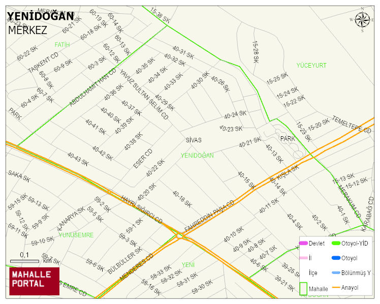 YENİDOĞAN Mahallesi Haritası | Detaylı Köy ve Mahalle Görünümü