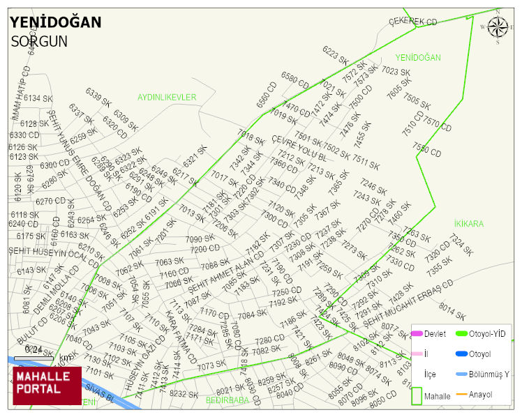 YENİDOĞAN Mahallesi Haritası | Coğrafi Yapı ve Detaylı Haritası