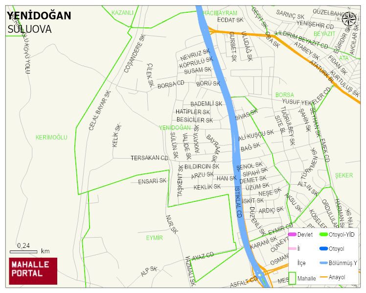 YENİDOĞAN Mahallesi Haritası | İnteraktif Köy ve Mahalle Sınırları