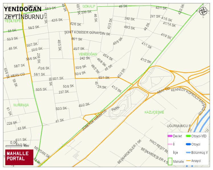 YENİDOĞAN Mahallesi Haritası | İnteraktif Köy ve Mahalle Sınırları