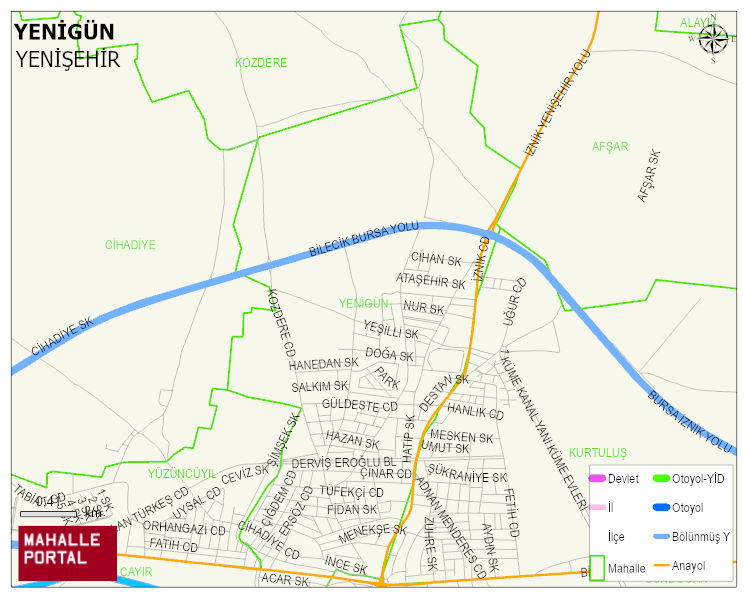 YENİGÜN Mahallesi Haritası | Mahalle Sokak Haritası