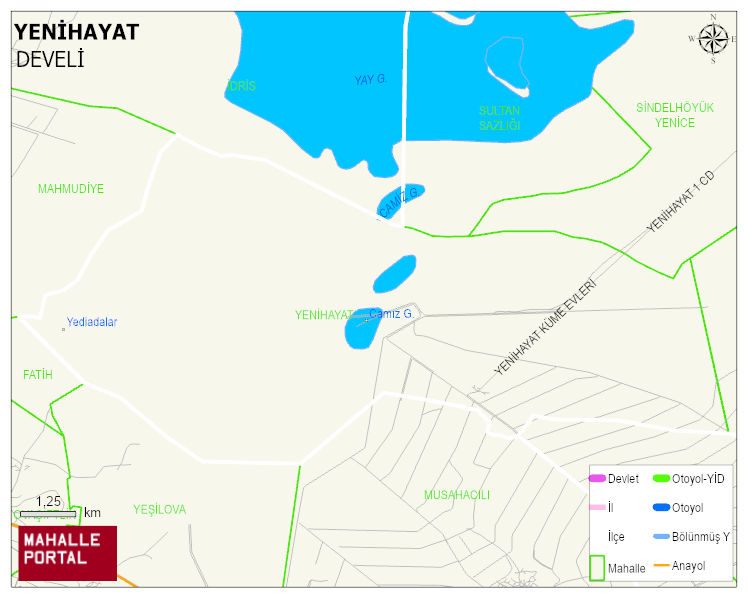 YENİHAYAT Mahallesi Haritası | Mahalle ve Köy Sınırı