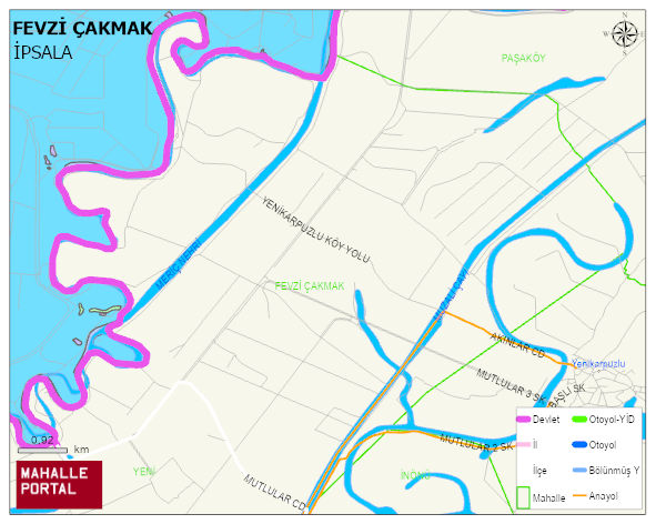 YENİKARPUZLU BELDESİ FEVZİ ÇAKMAK Mahallesi Haritası | Güncel Mahalle ve Köy Haritası