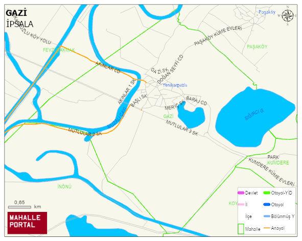 YENİKARPUZLU BELDESİ GAZİ Mahallesi Haritası | Detaylı Köy ve Mahalle Görünümü
