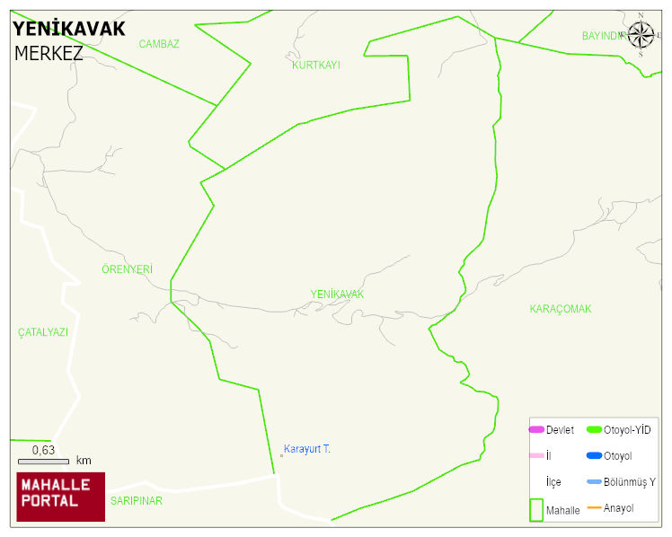 YENİKAVAK Köyü Haritası | Yükselti ve Doğa Özellikleri