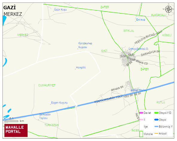 YENİKENT BELDESİ GAZİ Mahallesi Haritası | Coğrafi Yapı ve Detaylı Haritası