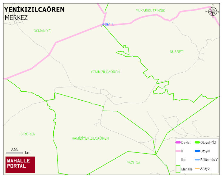 YENİKIZILCAÖREN Köyü Haritası | Güncel Mahalle ve Köy Haritası