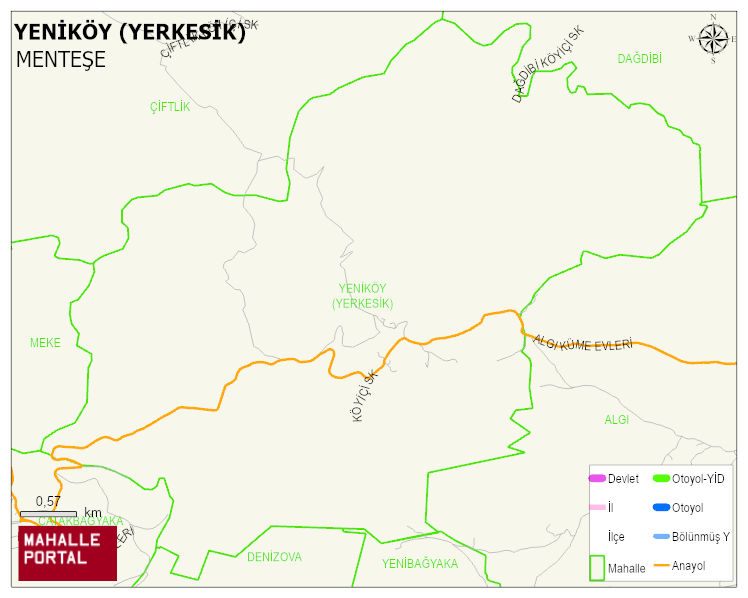 YENİKÖY (YERKESİK) Mahallesi Haritası | Güncel Mahalle ve Köy Haritası