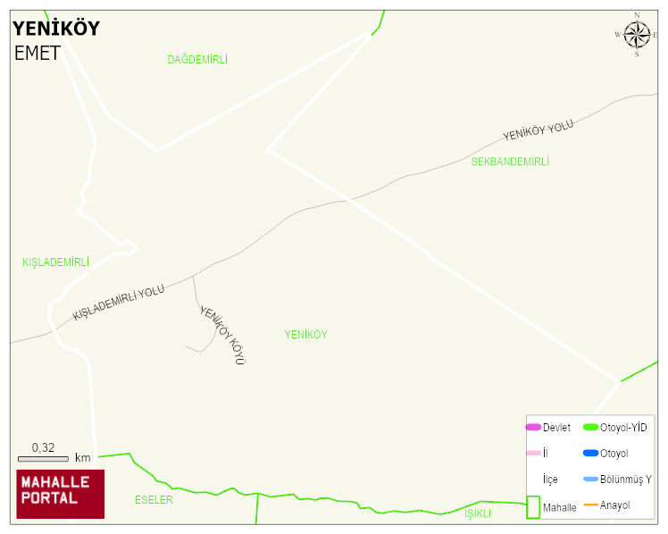 YENİKÖY Köyü Haritası | Coğrafi Yapı ve Detaylı Haritası