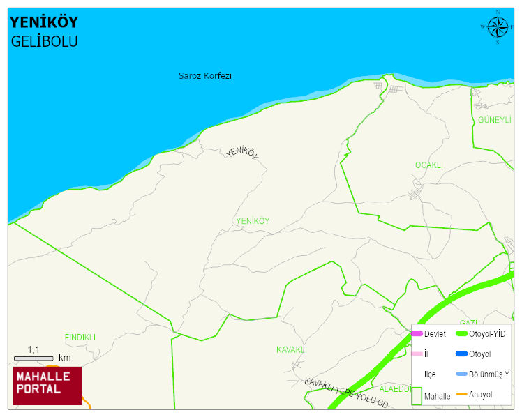 YENİKÖY Köyü Haritası | Sayısal Bölge Görünümü