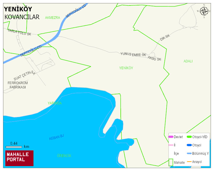 YENİKÖY Köyü Haritası | Sayısal Bölge Görünümü