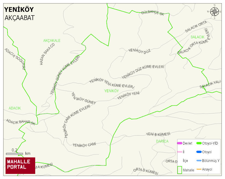 YENİKÖY Mahallesi Haritası | Mahalle ve Köy Sınırı