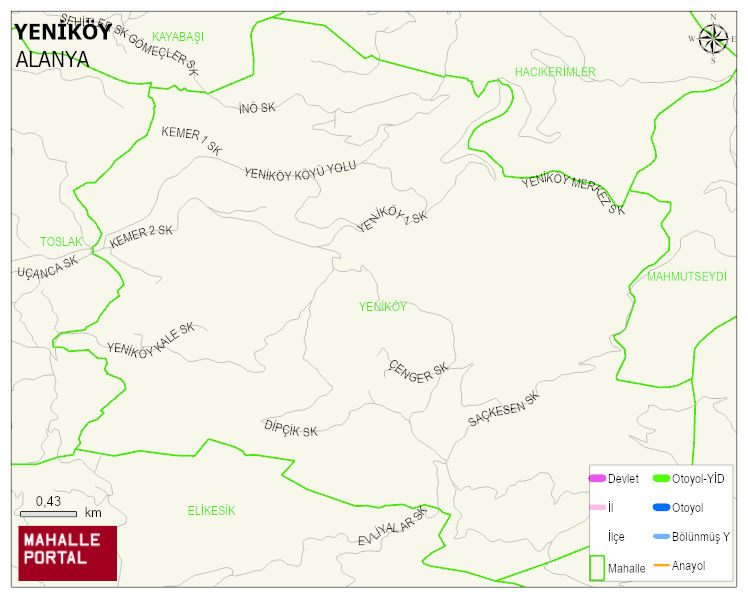 YENİKÖY Mahallesi Haritası | İnteraktif Köy ve Mahalle Sınırları