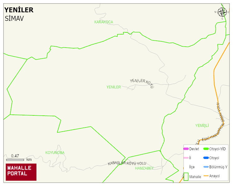 YENİLER Köyü Haritası | Mahalle Sokak Haritası
