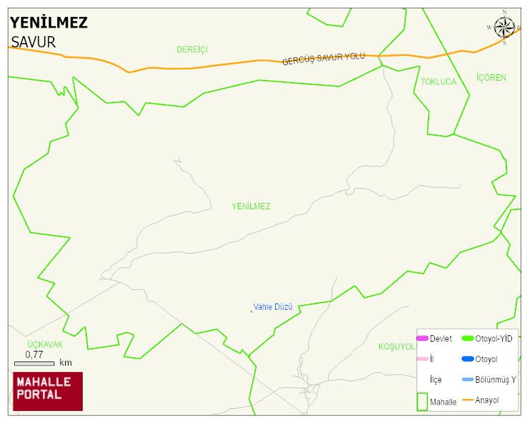 YENİLMEZ Mahallesi Haritası | Dağlar, Ovalar ve Akarsu Bilgileri