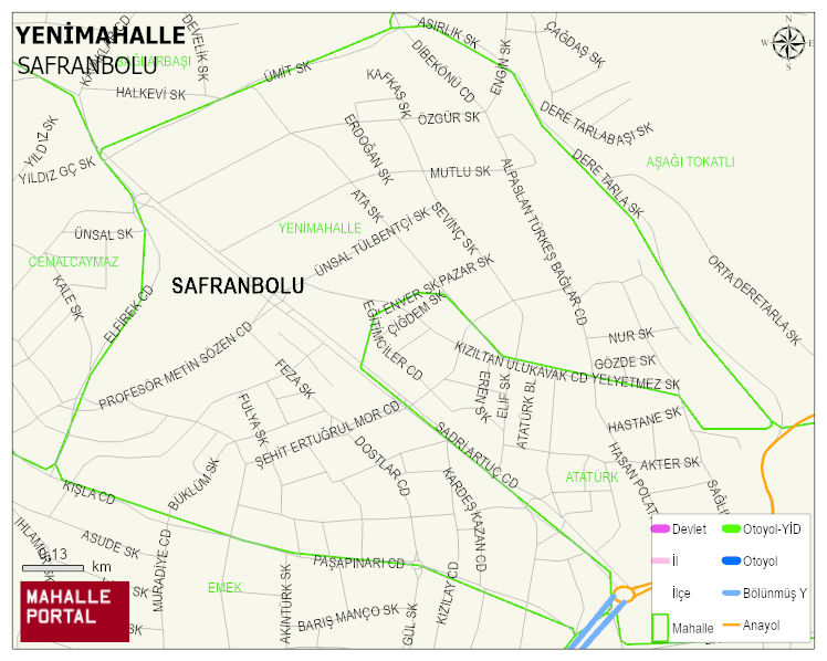 YENİMAHALLE Mahallesi Haritası | Mahalle ve Köy Sınırı