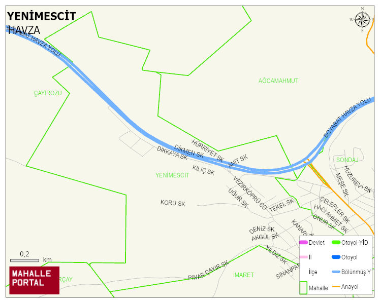 YENİMESCİT Mahallesi Haritası | Coğrafi Yapı ve Detaylı Haritası