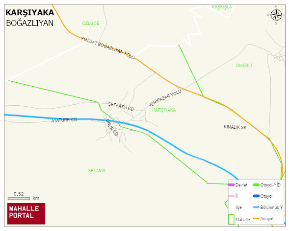YENİPAZAR BELDESİ KARŞIYAKA Mahallesi Haritası | Detaylı Köy ve Mahalle Görünümü