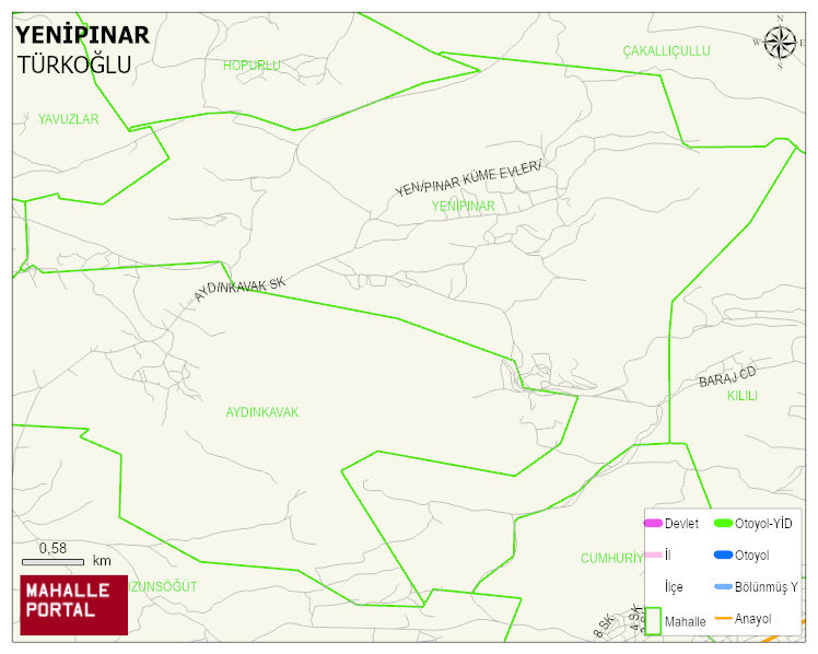 YENİPINAR Mahallesi Haritası | Mahalle ve Köy Sınırı