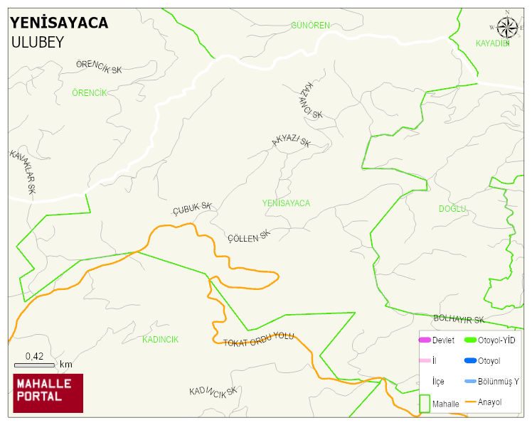 YENİSAYACA Mahallesi Haritası | Yükselti ve Doğa Özellikleri