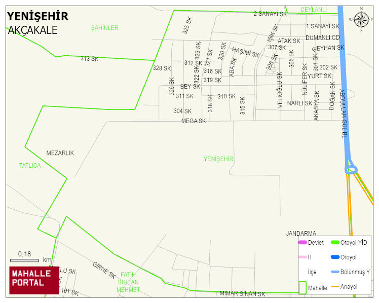 YENİŞEHİR Mahallesi Haritası | İnteraktif Köy ve Mahalle Sınırları