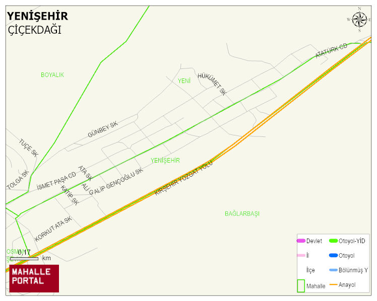 YENİŞEHİR Mahallesi Haritası | Detaylı Köy ve Mahalle Görünümü