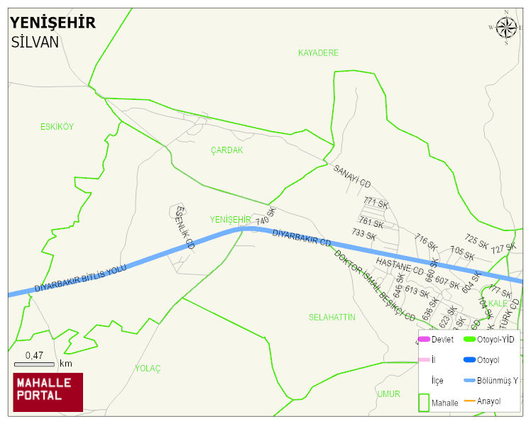 YENİŞEHİR Mahallesi Haritası | Yükselti ve Doğa Özellikleri