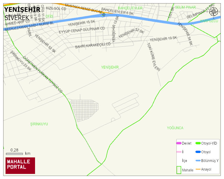 YENİŞEHİR Mahallesi Haritası | Coğrafi Yapı ve Detaylı Haritası