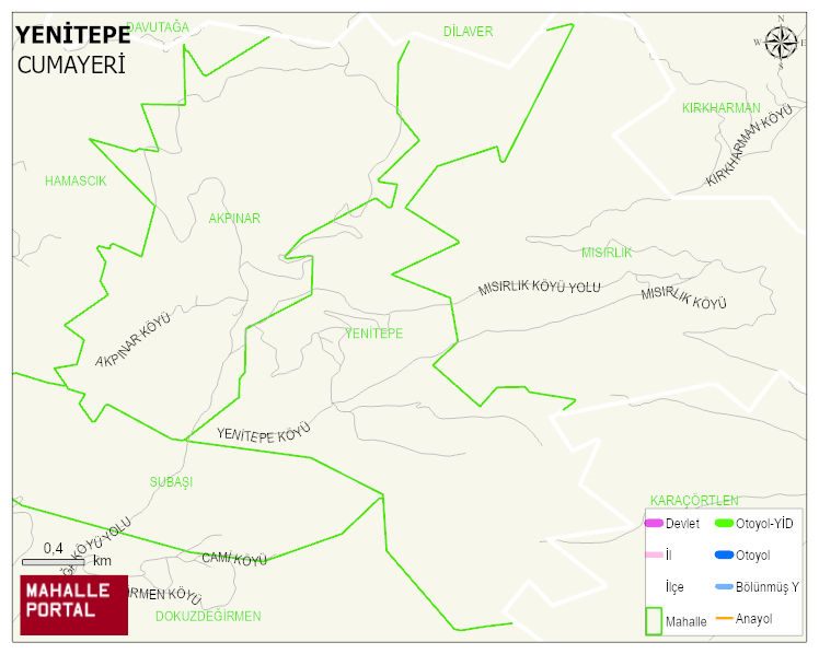 YENİTEPE Köyü Haritası | Mahalle ve Köy Sınırı