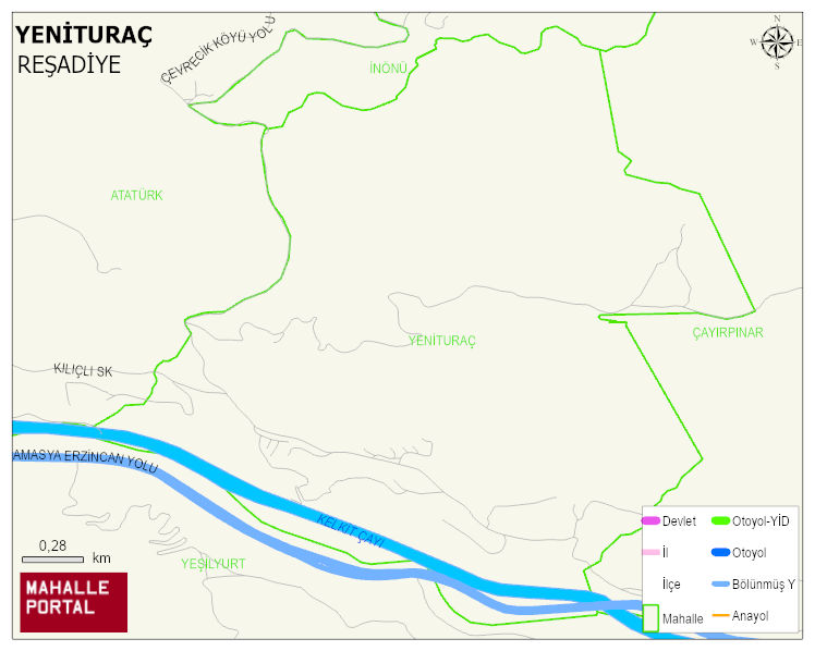 YENİTURAÇ Köyü Haritası | Detaylı Köy ve Mahalle Görünümü