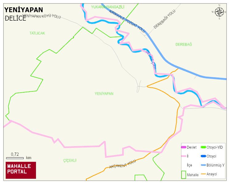 YENİYAPAN Köyü Haritası | Mahalle ve Köy Sınırı