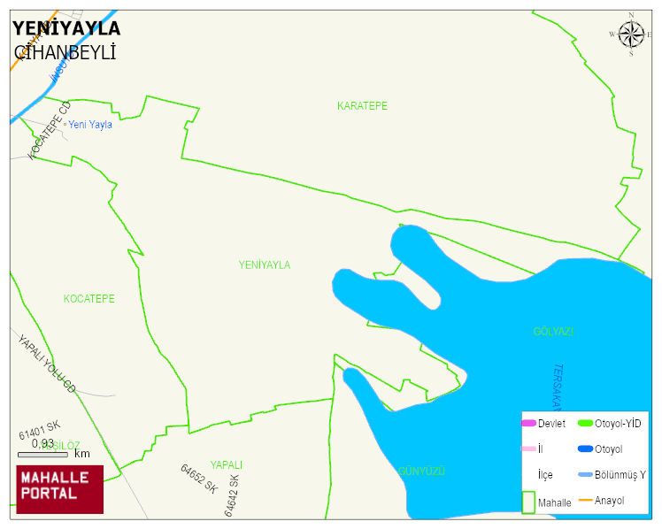 YENİYAYLA Mahallesi Haritası | İnteraktif Köy ve Mahalle Sınırları