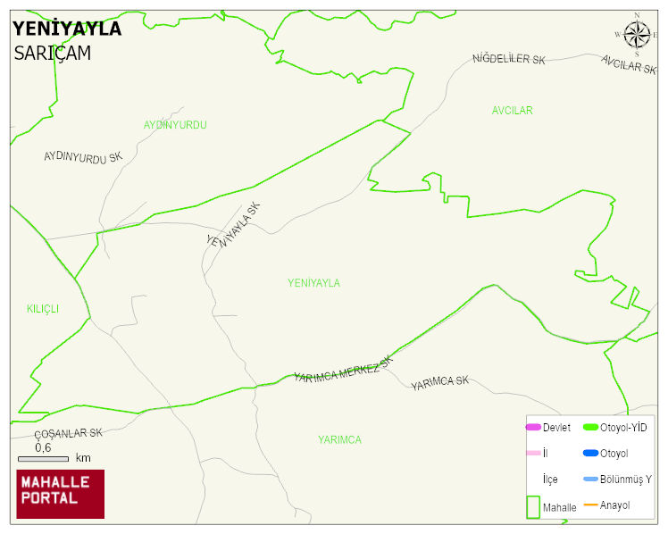 YENİYAYLA Mahallesi Haritası | Sayısal Bölge Görünümü